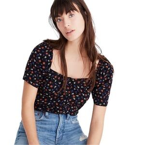 Madewell Seamed Square-Neck Top in Prairie Posies Size Large